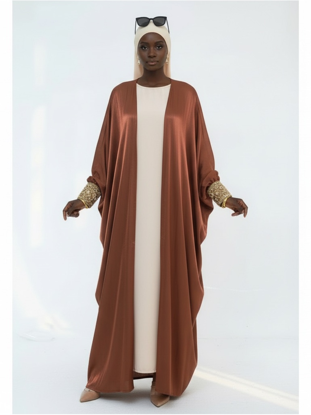 Elegant Modest Abaya - Rust Brown